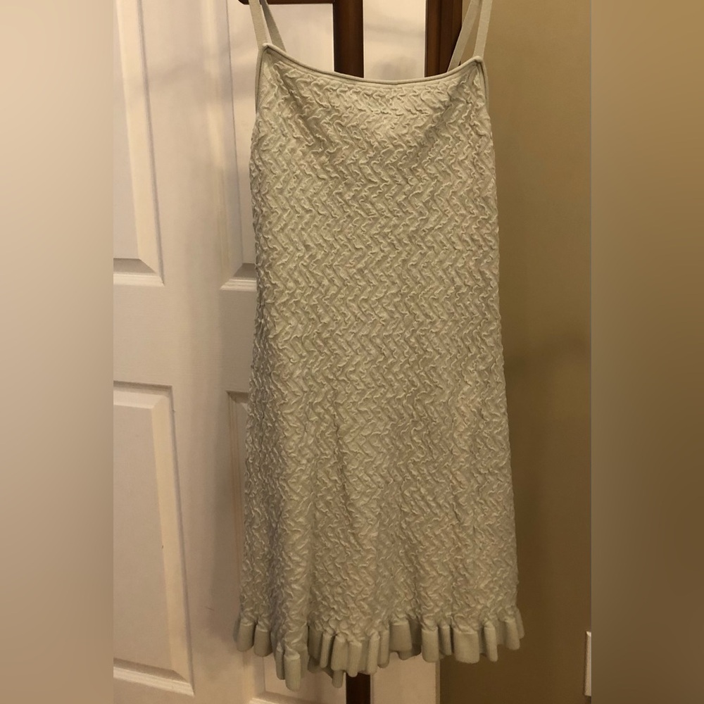 Club Monaco Textured Ruffle-Trim Tank in Soft Sage